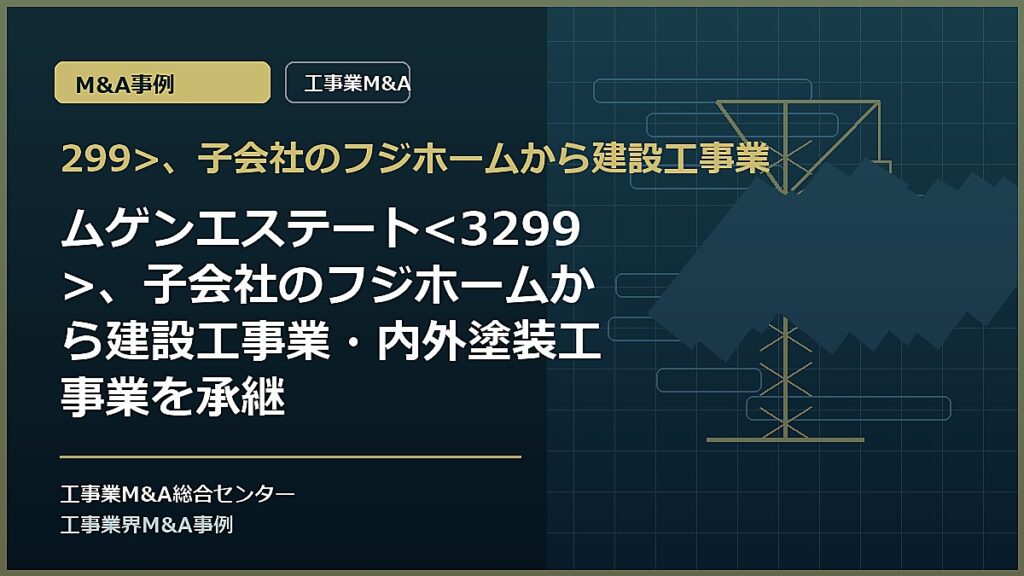 299>、子会社のフジホームから建設工事業の記事アイキャッチ画像