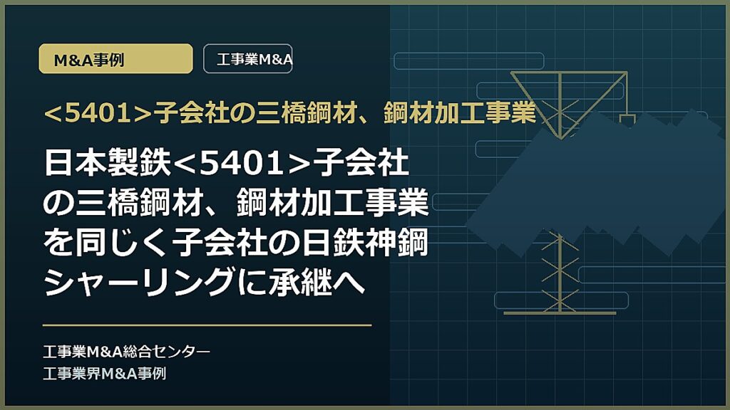 子会社の三橋鋼材、鋼材加工事業の記事アイキャッチ画像