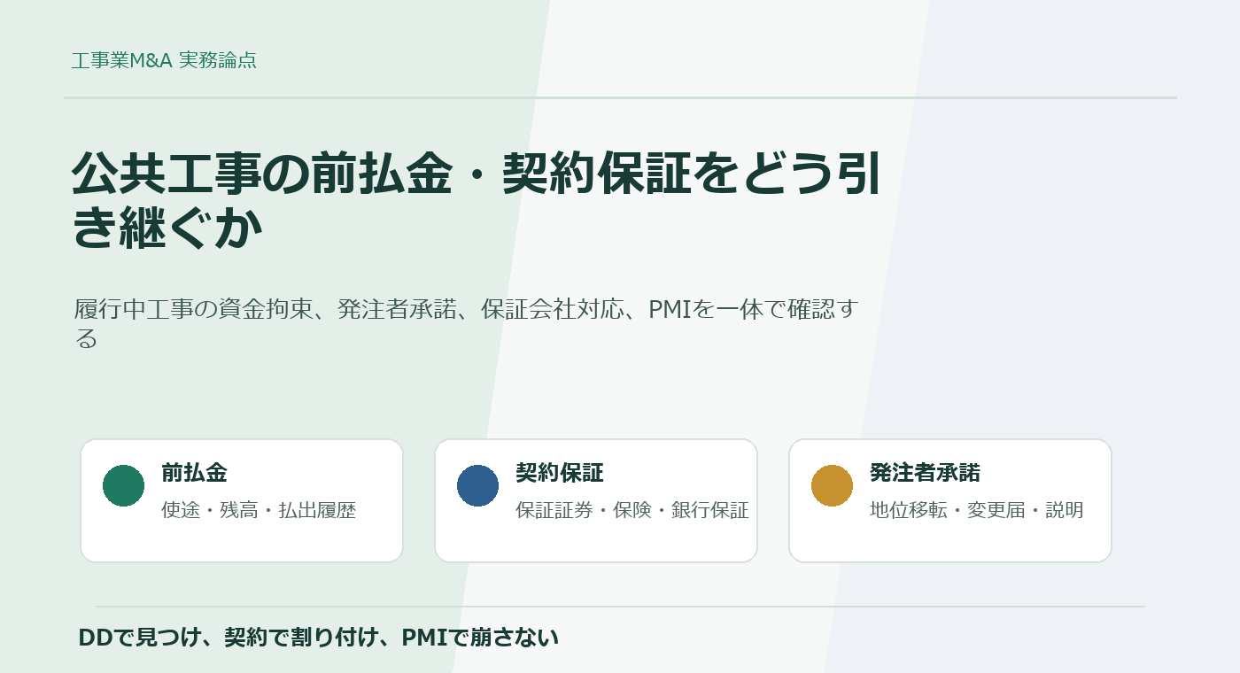 工事業M&Aにおける公共工事の前払金保証と契約保証の承継実務