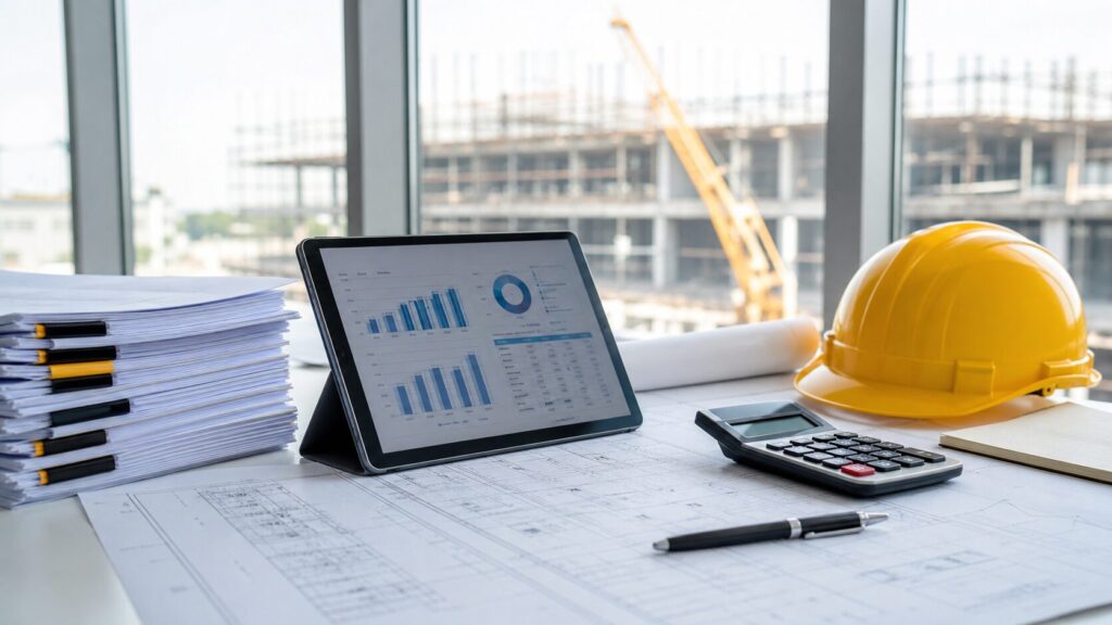 建設会社の会社売却で受注残と工事原価を確認するM&Aデューデリジェンスのイメージ