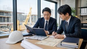 建設会社M&Aで建設業許可と営業所技術者等の承継を確認する担当者